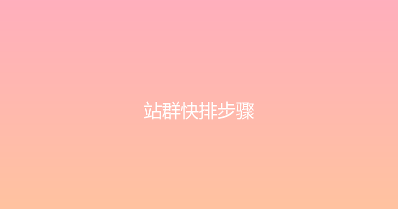 站群快排步骤 封面图