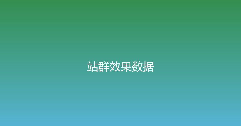 站群效果数据 封面图