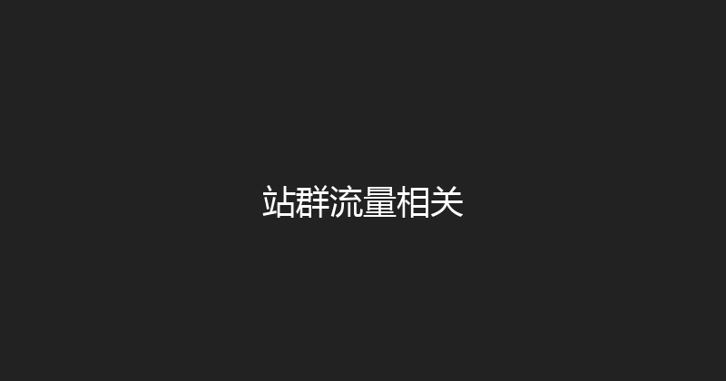站群流量相关 封面图