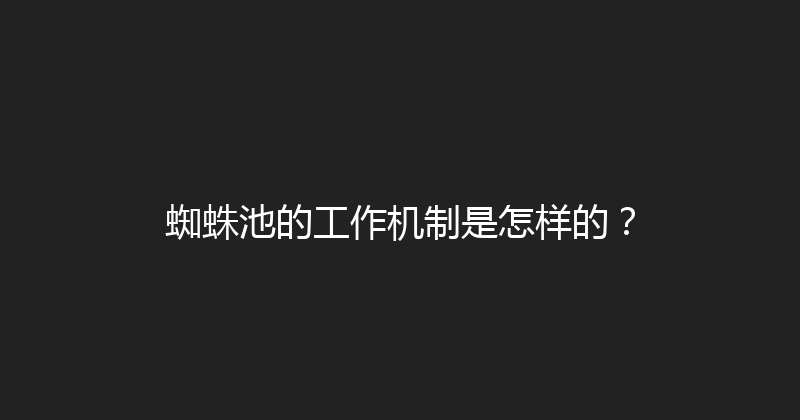 蜘蛛池的工作机制是怎样的？ 封面图